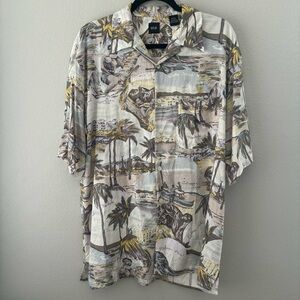 Hawaiian Shirt 100% Silk Men’s XL Tropical Vacation Beach Island Travel Summer